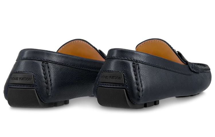 Shop (W) Loafer Kulit Anak Sapi Bertekstur Biru Tua Louis Vuitton Monte Carlo 1A5EDM