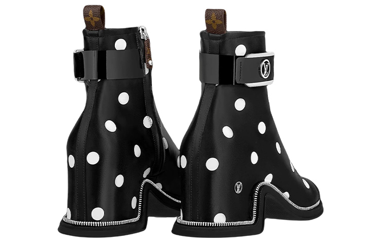 Shop (W) Bottine Louis Vuitton Moonlight ''Satin à pois noirs et blancs'' 1AA0KF