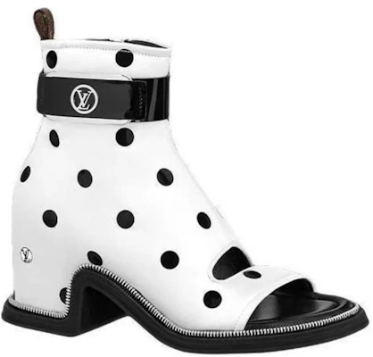 (W) Louis Vuitton Moonlight Boot Weiß Schwarz ''Seitenreißverschluss Polka Dot Satin'' 1AA0K0 Order (W) Louis Vuitton Moonlight Boot Weiß Schwarz ''Seitenreißverschluss Polka Dot Satin'' 1AA0K0