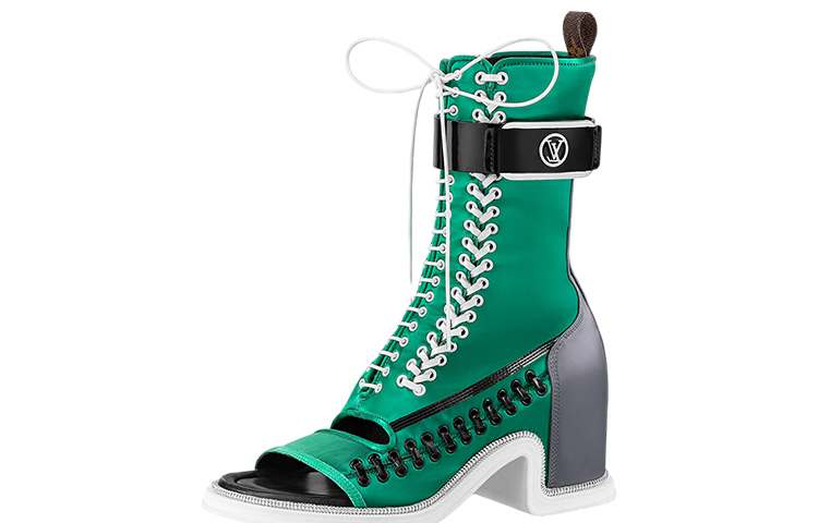 (Women) Louis Vuitton Moonlight Dreamer x Open-Toe High Heel Booties 'Green' 1AA0LB