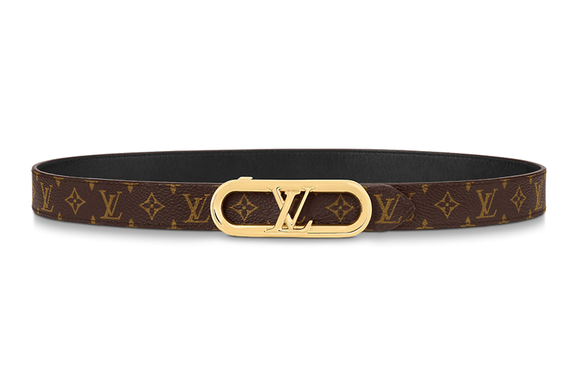 (Women) LOUIS VUITTON My LV Chain Reversible Oval Buckle Leather Belt Brown 2.5cm . M0690U