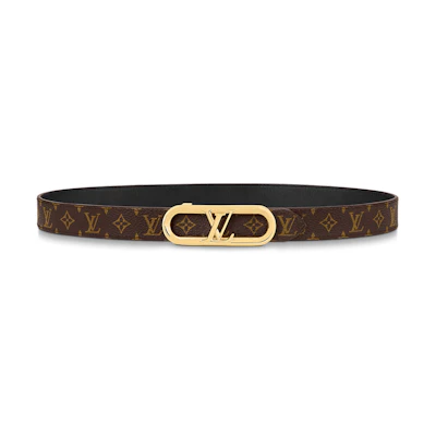 (Women) LOUIS VUITTON My LV Chain Reversible Oval Buckle Leather Belt Brown 2.5cm . M0690U
