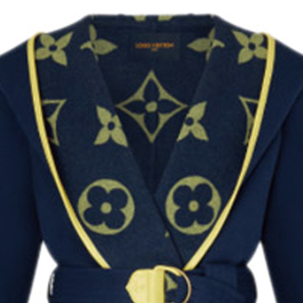 (Women) LOUIS VUITTON Navy Blue Wrap Belted Hooded Coat 1A859Q 圖 6