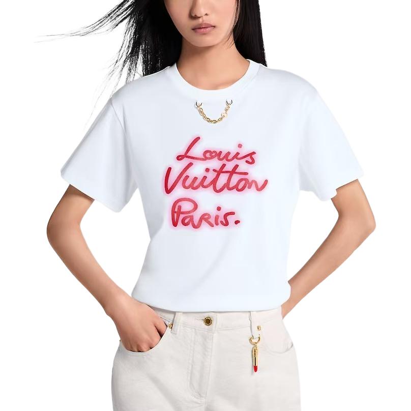(Women) LOUIS VUITTON Neon Logo FW25 Regular T-Shirt 1AIALW 圖 5