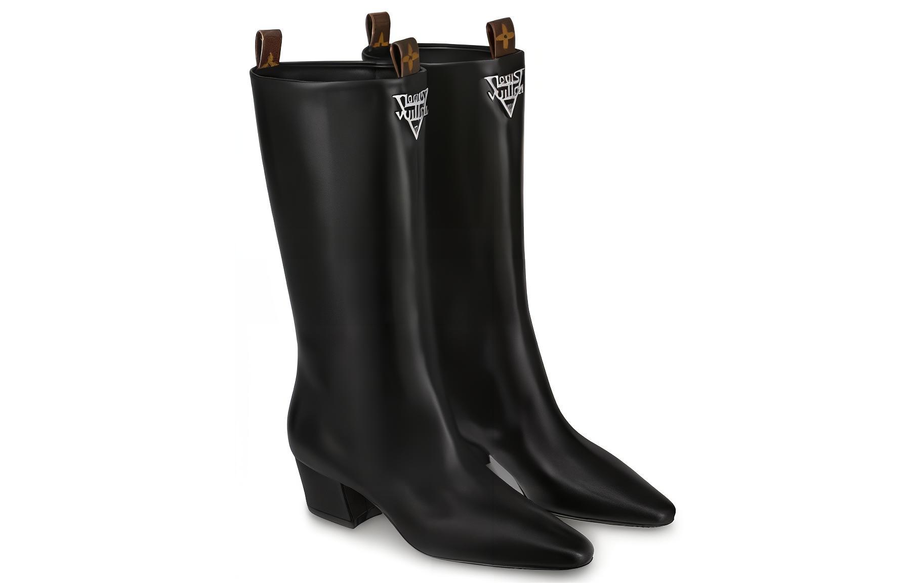 Lookbook (W) 루이비통 나이트폴 블랙 가죽 하이탑 부츠 (or) LV 나이트폴 블랙 하이탑 1A66JX