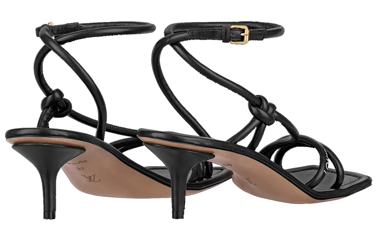 Shop LOUIS VUITTON路易威登 Nova 時尚休閒搭扣細跟 高跟鞋 6cm 女款 黑色