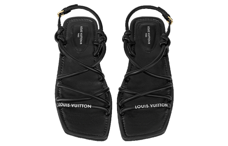 (Women) Louis Vuitton Nova Flat Sandal 'Black Napa Leather' 1A9CZI