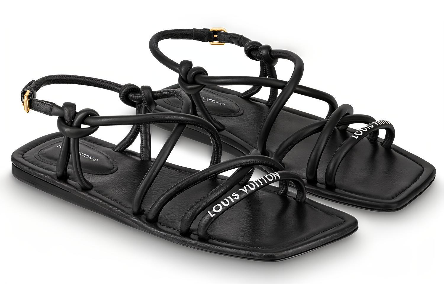 Lookbook (W) ルイ・ヴィトン ノヴァ フラットサンダル (黒ナパ) 1A9CZI