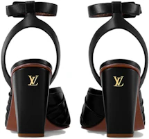 Purchase LV路易威登 Olympia 皮質 露趾 粗跟 高跟鞋 女式 黑色