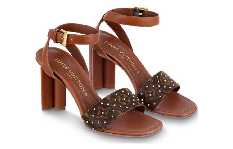 Lookbook LOUIS VUITTON 時尚露趾 一字帶涼鞋 女款 棕色