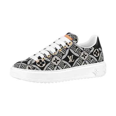 (W) LV Out Sneakers 'Black White Monogram with Brown'