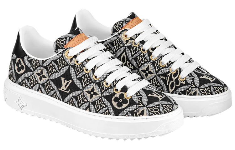 (W) LV Out Sneakers 'Black White Monogram with Brown' 圖 2
