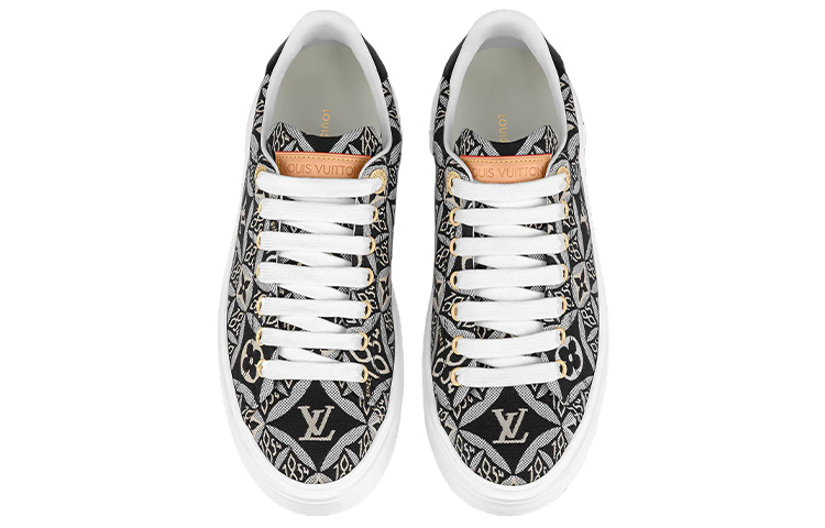 (W) LV Out Sneakers 'Black White Monogram with Brown' 圖 4