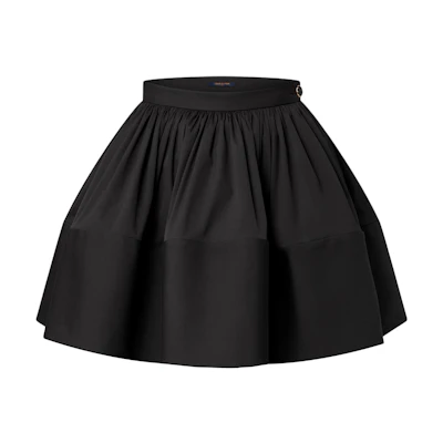 (Women) Louis Vuitton Oversized Hem Mini Elastic Waist Casual Skirt Women Black 1AIAQN