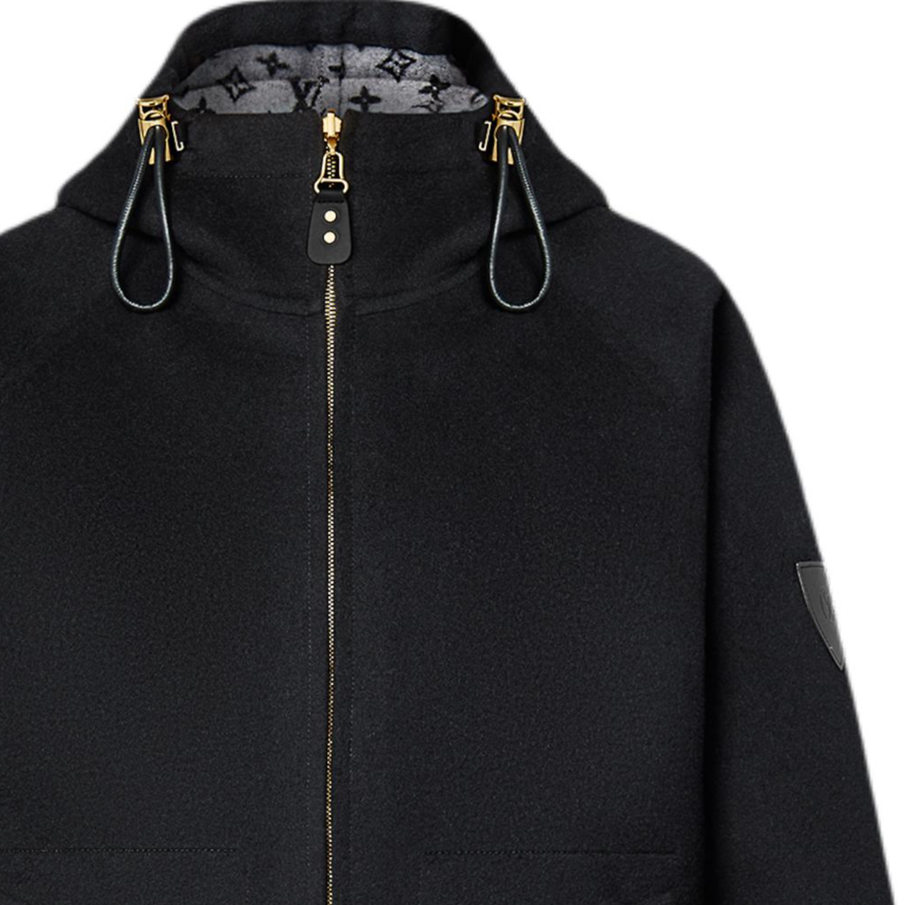 (Women) LOUIS VUITTON Oversized Reversible Drawstring Hoodie Jacket Black FW24 1AG803 圖 5