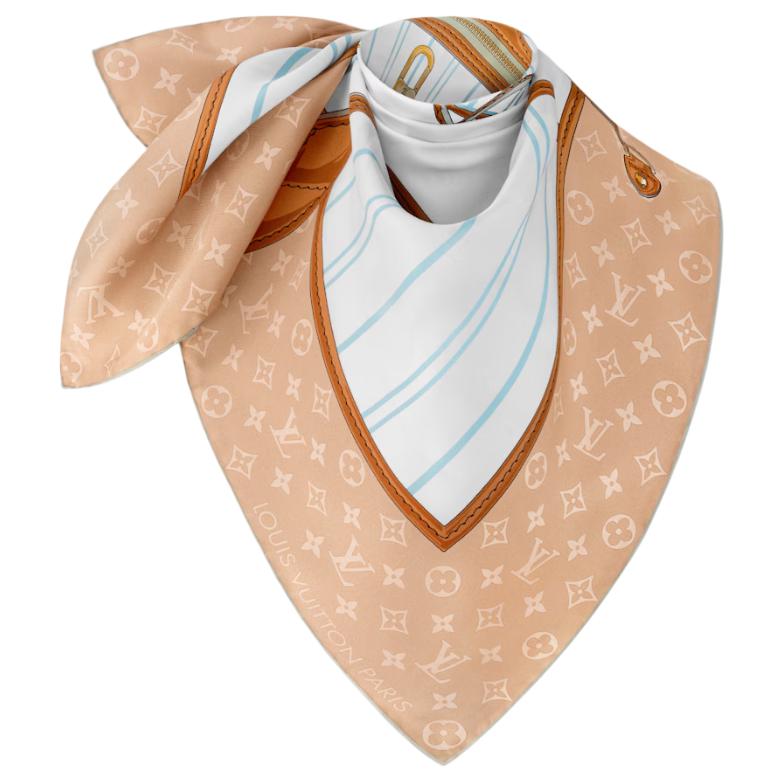 (Women) Louis Vuitton Padlock Design Silk Scarf Beige for Women. M96535 圖 2