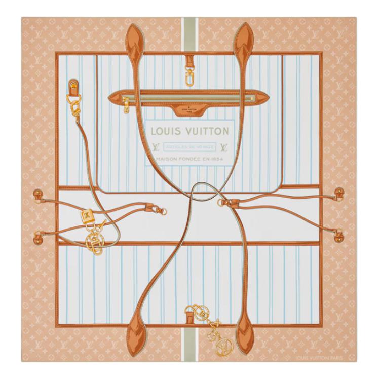 (Women) Louis Vuitton Padlock Design Silk Scarf Beige for Women. M96535 圖 3