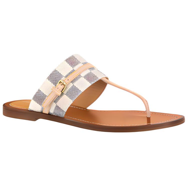 Order (W) Louis Vuitton Palma Sandal ''Bruin Canvas en Leer'' 1A9R64