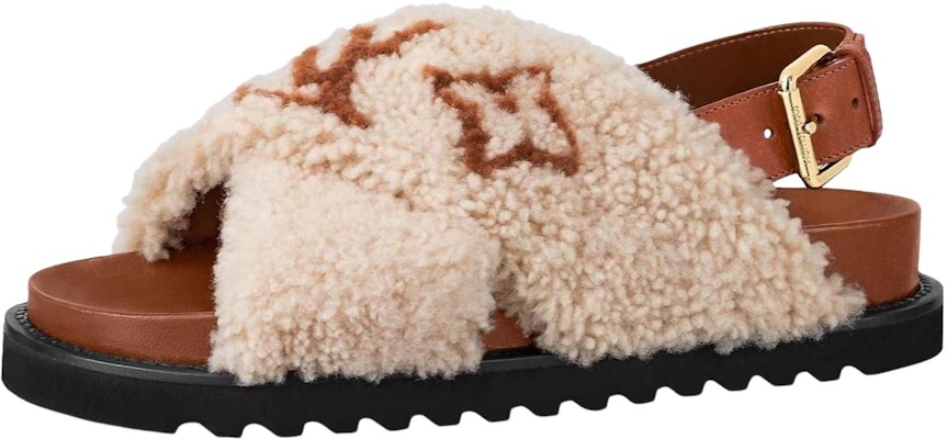 (Women) Louis Vuitton Paseo Comfort 'Shearling Slide Beige' 1A9D58 Buy (Women) Louis Vuitton Paseo Comfort 'Shearling Slide Beige' 1A9D58