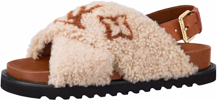 (Women) Louis Vuitton Paseo Comfort 'Shearling Slide Beige' 1A9D58 (Women) Louis Vuitton Paseo Comfort 'Shearling Slide Beige' 1A9D58