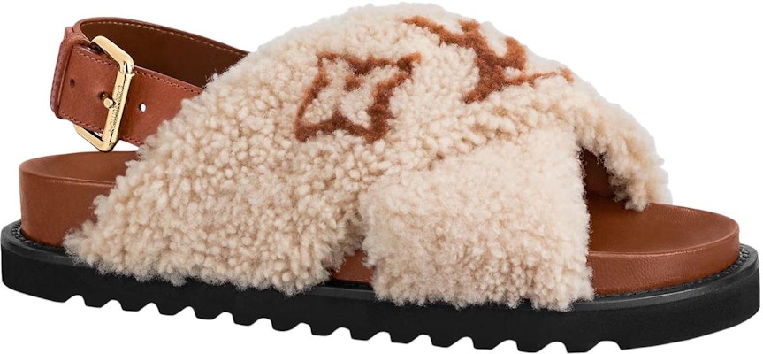 (Women) Louis Vuitton Paseo Comfort 'Shearling Slide Beige' 1A9D58 Order (Women) Louis Vuitton Paseo Comfort 'Shearling Slide Beige' 1A9D58