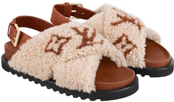(W) Louis Vuitton Paseo Comfort 'Sandalia Shearling Beige' 1A9D58 Lookbook (W) Louis Vuitton Paseo Comfort 'Sandalia Shearling Beige' 1A9D58
