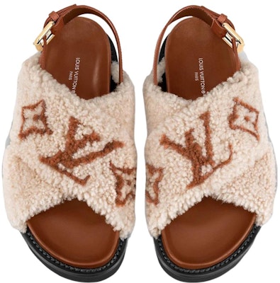(W) Louis Vuitton Paseo Comfort 'Selipar Bulu Shearling Beige' 1A9D58 Shop (W) Louis Vuitton Paseo Comfort 'Selipar Bulu Shearling Beige' 1A9D58