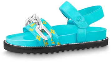 (Women) Louis Vuitton Paseo Comfort Flat Sandals 'Blue' 1A90QC (Women) Louis Vuitton Paseo Comfort Flat Sandals 'Blue' 1A90QC
