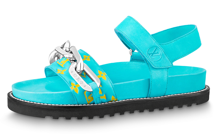(Women) Louis Vuitton Paseo Comfort Flat Sandals 'Blue' 1A90QC