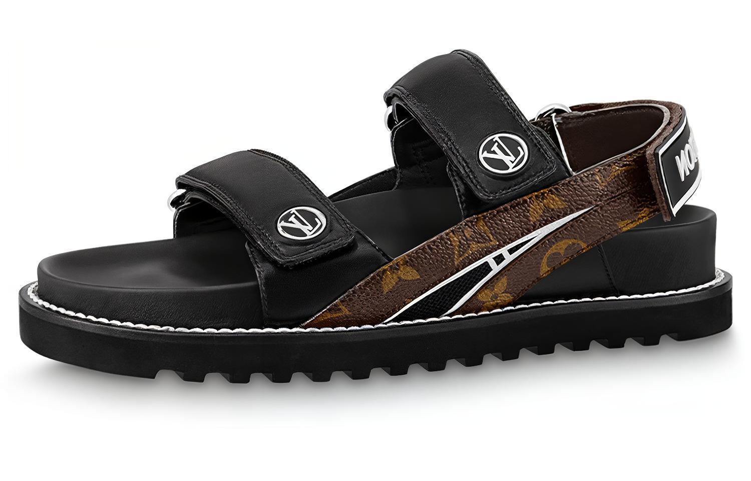 (Women) Louis Vuitton Paseo Comfort Sandal 'Black Magic Tape' 1AB0XT