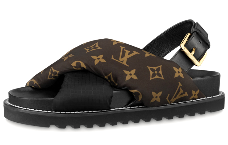 (Women) Louis Vuitton Paseo Comfort Sandal 'Black Logo' 1A8SU4