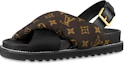 Buy (W) Sandal Kenyamanan Louis Vuitton Paseo 'Logo Hitam' 1A8SU4