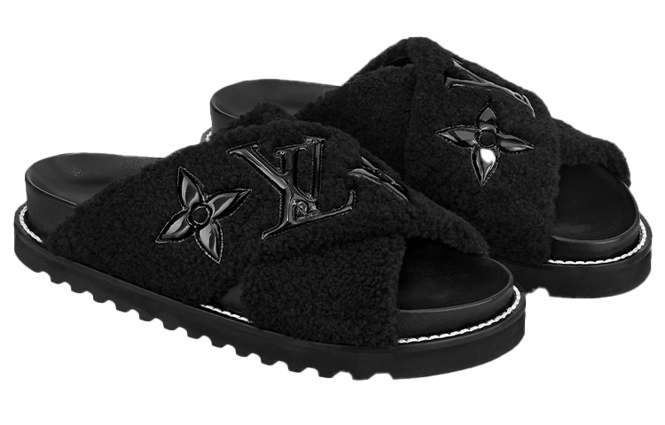 Shop 路易威登 Paseo Comfort 平底涼拖 女款 黑色
