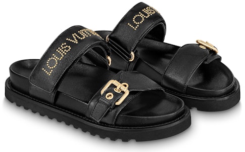 (W) Sandal Louis Vuitton Paseo Comfort 'Hitam Emas' 1AAB6F Shop (W) Sandal Louis Vuitton Paseo Comfort 'Hitam Emas' 1AAB6F