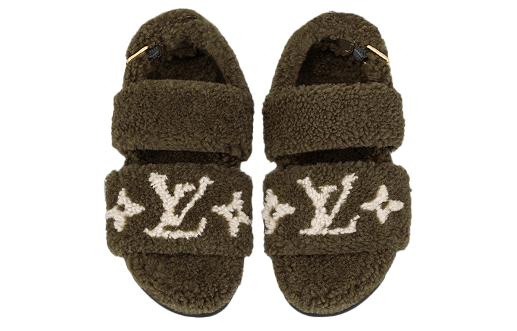Purchase (W) Louis Vuitton Paseo Sandal Nyaman 'Olive' 1AA1GG