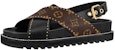 (W) Sandal Louis Vuitton Paseo Flat Comfort 'Hitam Coklat' 1A8O1Y