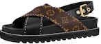 Buy (W) Sandal Louis Vuitton Paseo Flat Comfort 'Hitam Coklat' 1A8O1Y