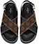 Shop (W) Sandal Louis Vuitton Paseo Flat Comfort 'Hitam Coklat' 1A8O1Y