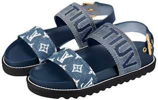 路易威登 Paseo 女士平底舒適涼鞋 牛仔藍 Lookbook 路易威登 Paseo 女士平底舒適涼鞋 牛仔藍