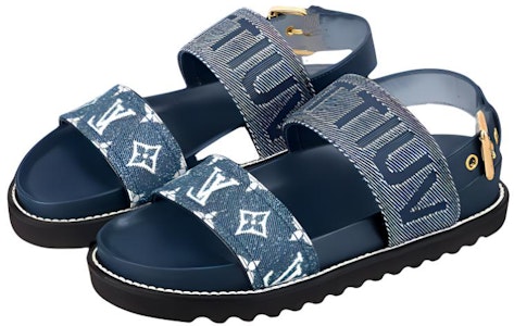 (W) 路易威登Paseo平底舒适凉鞋'牛仔蓝' 1A9RMV Lookbook (W) 路易威登Paseo平底舒适凉鞋'牛仔蓝' 1A9RMV