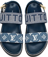 路易威登 Paseo 女士平底舒適涼鞋 牛仔藍 Purchase 路易威登 Paseo 女士平底舒適涼鞋 牛仔藍