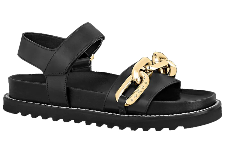 Order (Women) Louis Vuitton Paseo Flat Sandals 'Black GOld' 1A8VS2