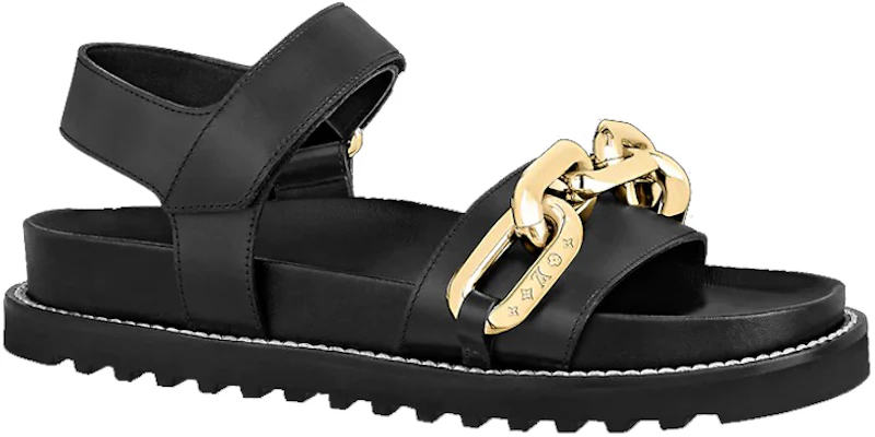 (Women) Louis Vuitton Paseo Flat Sandals 'Black GOld' 1A8VS2 Order (Women) Louis Vuitton Paseo Flat Sandals 'Black GOld' 1A8VS2