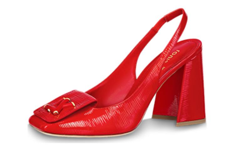 (Women) Louis Vuitton Patent Leather 9.5cm 'Red Block Heel' 1ABH2T