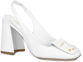 Order (Women) Louis Vuitton Patent Square-Toe Block Heel Pumps 'White' 1ABH0X