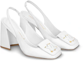 Lookbook (Women) Louis Vuitton Patent Square-Toe Block Heel Pumps 'White' 1ABH0X