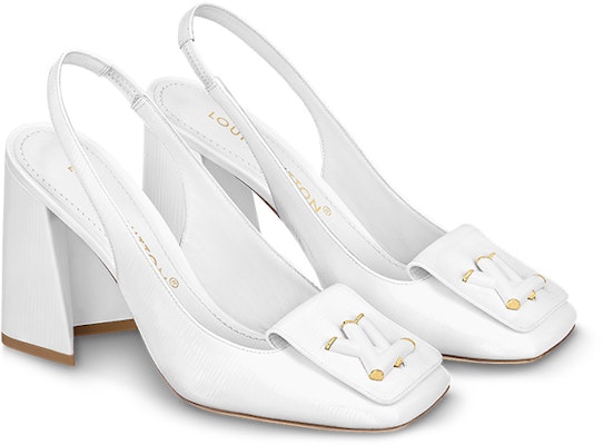 (Women) Louis Vuitton Patent Square-Toe Block Heel Pumps 'White' 1ABH0X Lookbook (Women) Louis Vuitton Patent Square-Toe Block Heel Pumps 'White' 1ABH0X