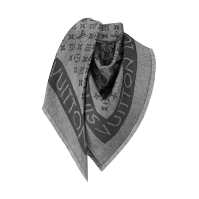 (Women) Louis Vuitton Pattern Design Silk Scarf for Women in Gray. M79878