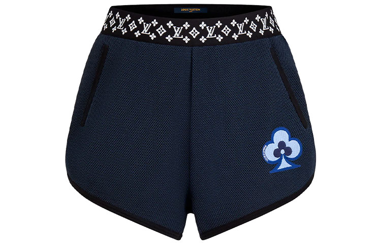 Order (W) 루이비통 패턴 미드라이즈 스트레이트 반바지 - 여성 - 다크 블루 1A8L84