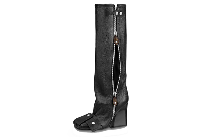 (Women) Louis Vuitton Patti 'Black Wedge High-Top' 1A9C03